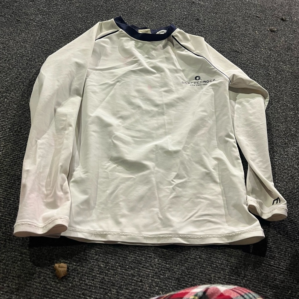 Snapper Rock White and Navy Long Sleeve Tee